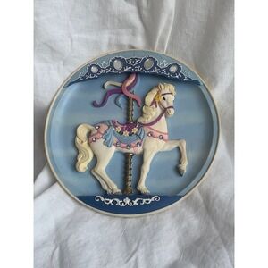 SWEET STANDER Musical Carousel Treasures Horse Plate 1992 Rhodes Studio BRADFORD